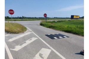 Pudebump 30 km/t sort 1,5 x 1,8 meter - Typegodkendt